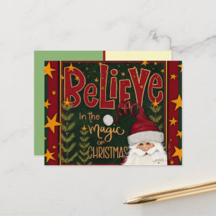 Postal Estrellas Festivas de Santa Creer Inspirividad