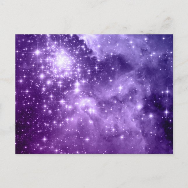 Postal Estrellas mágicas moradas (Anverso)