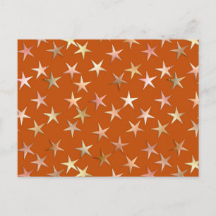 Postal Estrellas metálicas, tonos dorados pálidos y cobre