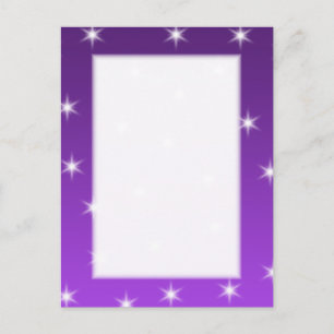 Postal Estrellas moradas y blancas, patrón.