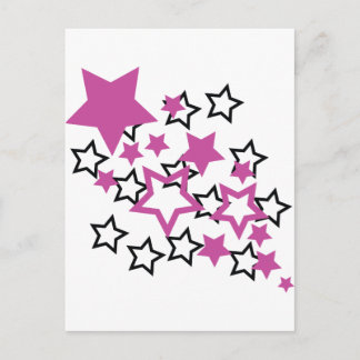 Postal estrellas negras púrpuras