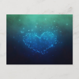 Postal Estrellas nocturnas en forma de corazón