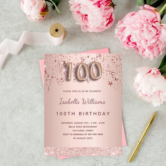 Postal Estrellas onduladas de oro rosa de 100 años glamor (Subido por el creador)