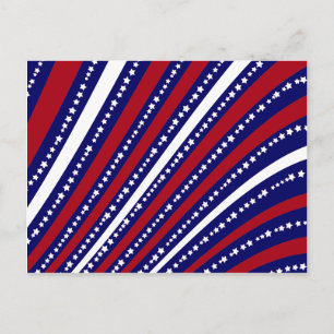 Postal Estrellas patrióticas enarbolan bandera de la libe