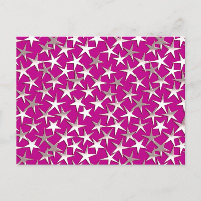 Postal Estrellas plateadas sobre el morado de la amatista (Anverso)