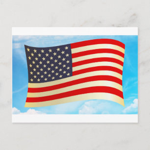 Postal Estrellas Rayas Bandera Americana Honran la Libert