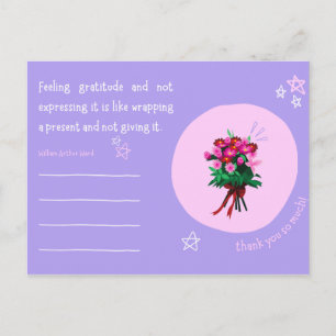 Postal Estrellas rosadas y moradas Hecho a mano Lindo Fra