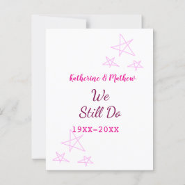 Postal Estrellas rosas Renovación de votos boda de aniver