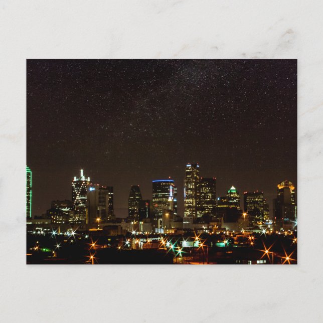 Postal Estrellas sobre Dallas, Texas (Anverso)