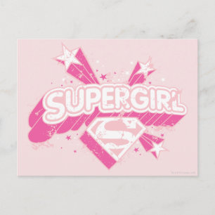Postal Estrellas superchica y logotipo