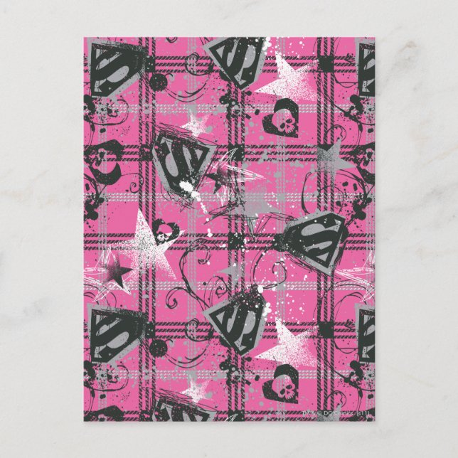 Postal Estrellas superchicas y patrón de cráneo (Anverso)