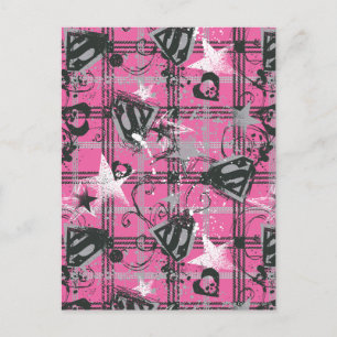 Postal Estrellas superchicas y patrón de cráneo