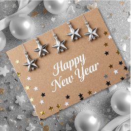 Postal Estrellas Suspendidas Feliz Año Nuevo Chic Moderno