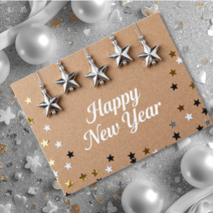 Postal Estrellas Suspendidas Feliz Año Nuevo Chic Moderno