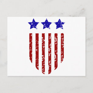 Postal Estrellas y bandas patrióticas estadounidenses