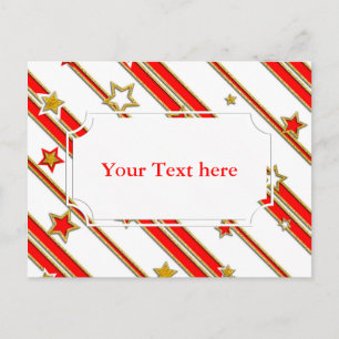 Postal Estrellas y rayas Patrón oro rojo + tus ideas