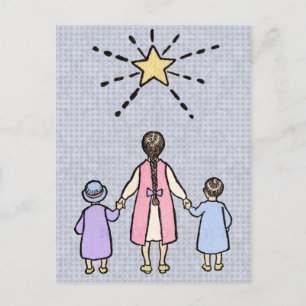 Postal Estrellita que brillás antigua rima infantil