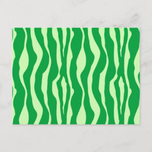 Postal Estripas de cebra - Tonos de Lime Green