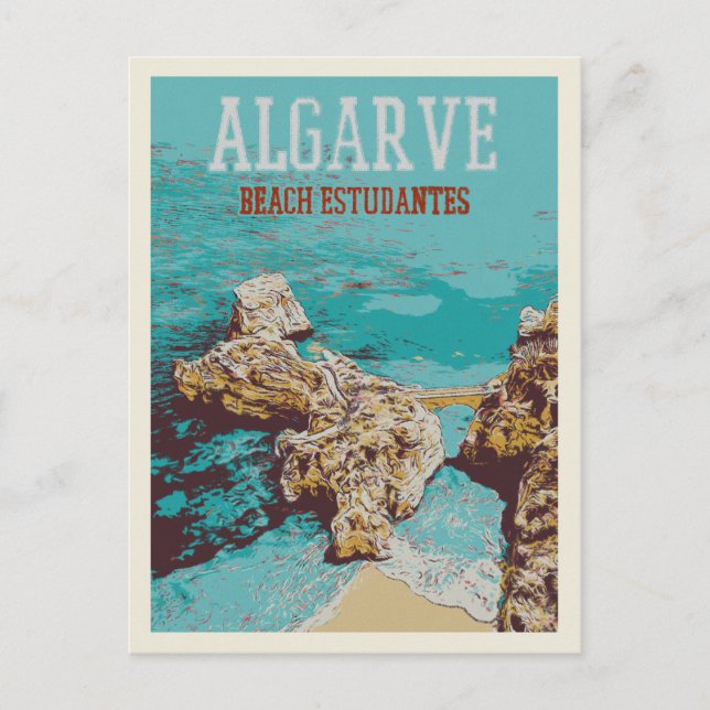 Postal Estudantes de playa, Lagos Algarve Portugal - Únic (Anverso)