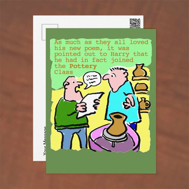 Postal Estudiante maduro lee un poema en clase de cerámic (Subido por el creador)