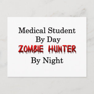Postal Estudiante médico/Cazador zombi