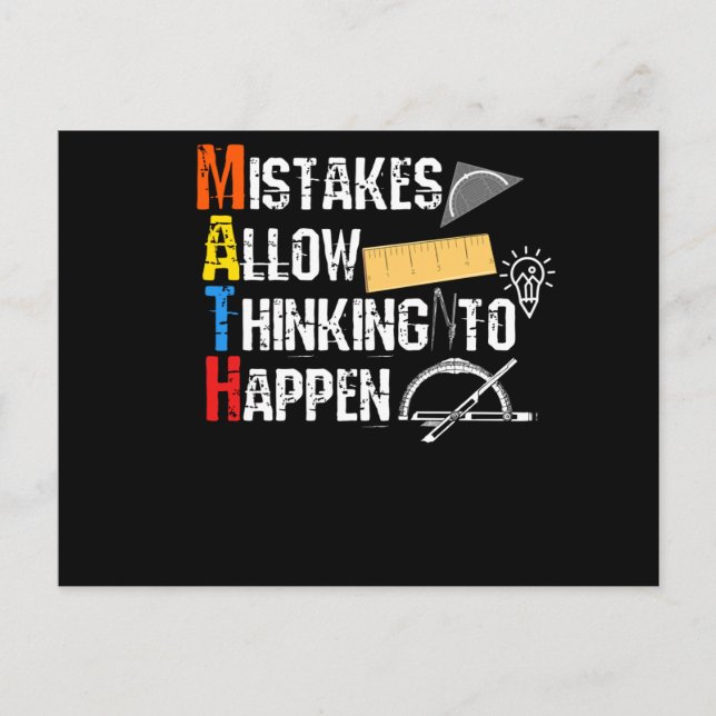 Postal estudiante, profesor, ecuación, enseñanza, escuela (Anverso)