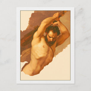 Postal Estudio artístico masculino de Giuseppe Bezzuoli