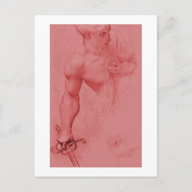 Postal Estudio de Angel por dibujo de Bella Artes de Caba (Anverso)