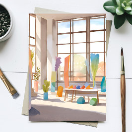Postal Estudio de Arte Abstracto | Acuarela luminosa y ai