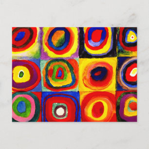Postal Estudio de color de Kandinsky Cuadrados Círculos A