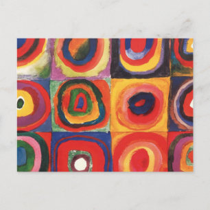 Postal Estudio de color de Kandinsky Cuadrados Círculos A