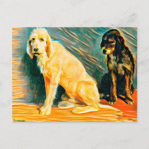 Postal Estudio de dos perros