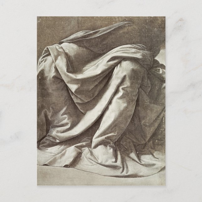 Postal Estudio de drenaje para una figura sentada, c.1475 (Anverso)