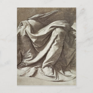 Postal Estudio de drenaje para una figura sentada, c.1475