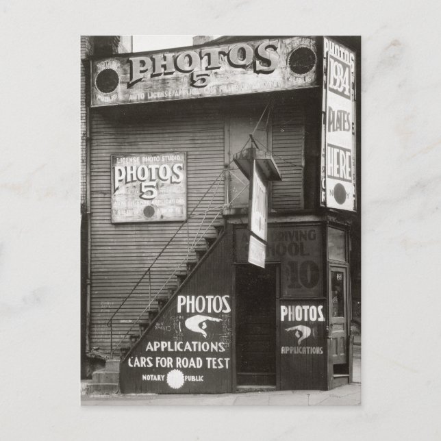 Postal Estudio de Fotos de Licencia, 1934 (Anverso)