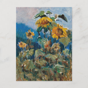 Postal Estudio de los girasoles   Marie Egner