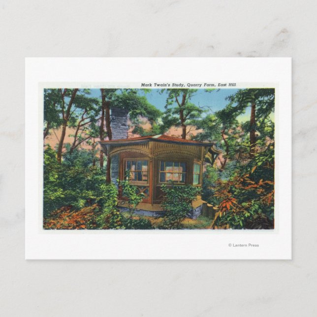 Postal Estudio de Mark Twain en Quarry Farm, East Hill (Anverso)