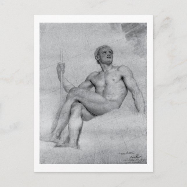 Postal Estudio de Marte por Anton Mengs (Anverso)