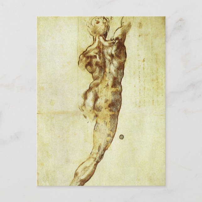 Postal Estudio de Miguel Ángel para la batalla de Cascina (Anverso)