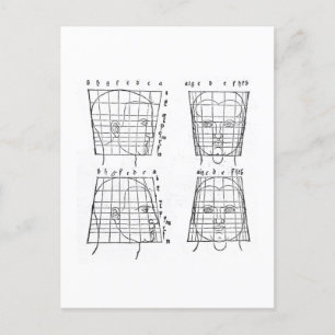 Postal Estudio de proporciones humanas de Albrecht Dürer