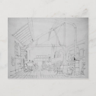 Postal Estudio de Richard Parkes Bonington en París