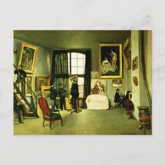 Postal Estudio del artista, 1870 (Anverso)