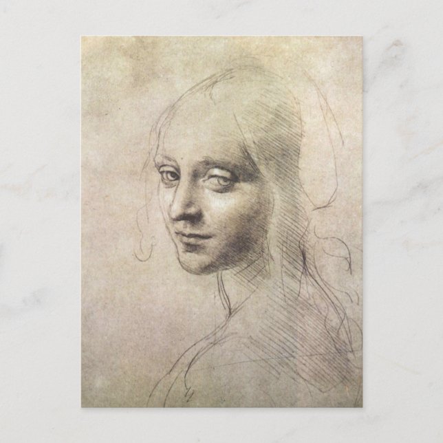 Postal Estudio del jefe de un Chica (Anverso)