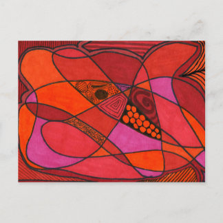 Postal "Estudio en rojos" Abstract Postcard