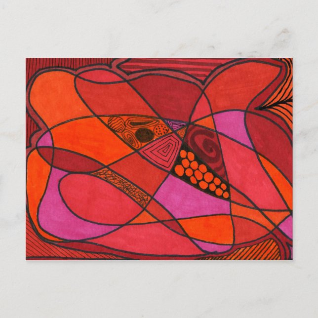 Postal "Estudio en rojos" Abstract Postcard (Anverso)