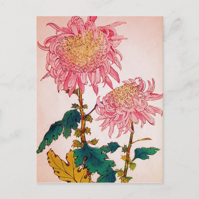 Postal Estudio floral rosado en Mondria (Anverso)