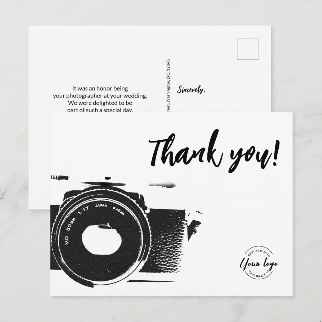 Postal Estudio Fotográfico de Bodas Agradecimiento al Cli (Anverso / Reverso)
