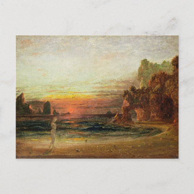 Postal Estudio para "Calypso's Grotto", c.1843 (aceite en (Anverso)