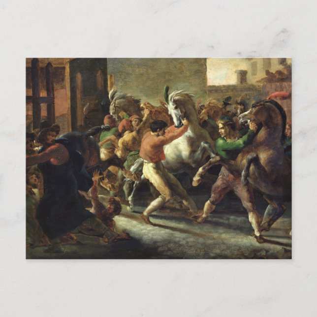Postal Estudio para la raza de los caballos bárbaros, 181 (Anverso)