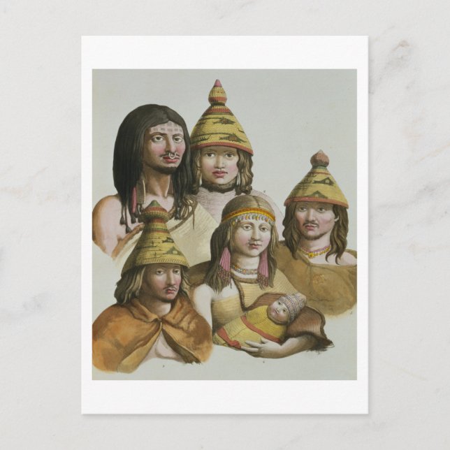 Postal Estudios de nativos americanos (color litho) (Anverso)